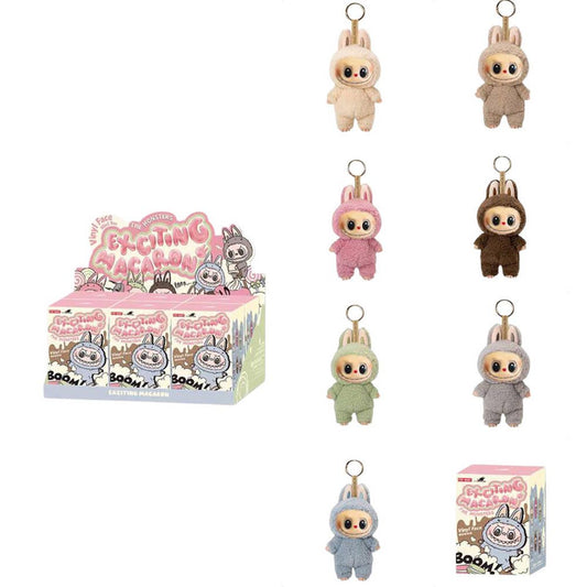 6PCS-Labubu Monster Doll Keychain Exciting Macaron Blind Box
