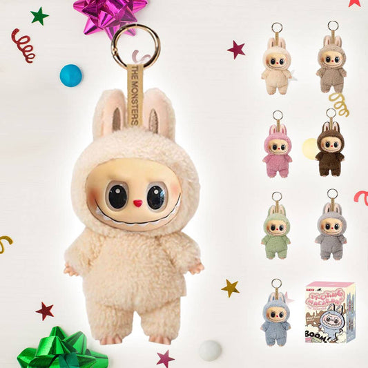 6PCS-Labubu Monster Doll Keychain Exciting Macaron Blind Box