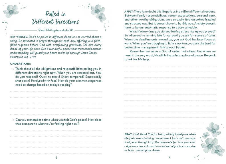 The 5-Minute Bible Study Journal for a Less Stressed Life